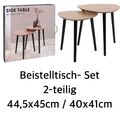 B-Ware Holz Beistelltisch Set 2er 44,5x45cm und 40x41cm Blumen Tisch 2.Wahl