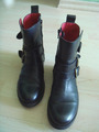 Buffalo London, Stiefeletten, Stiefel, Gr. 37 Echt LEDER schwarz, mit Schnallen!