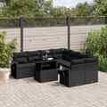 Gartenmöbel Sofa Garnitur Sitzgruppe Lounge 9-tlg. Schwarz Poly Rattan vidaXL