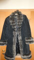 Damen Winterjacke Mantel ,Leder mit Pelz Gr. 40