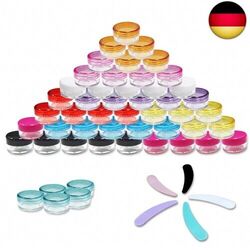 Döschen 50 Stück Kleine Gläser Mit Bunt Deckel 5g 5ml Mini Cremedose Leer Dose R