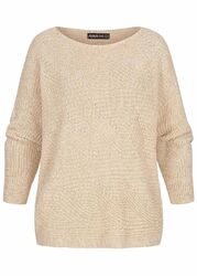 Damen Cloud5ive Strick Pullover Sweater Fledermaus Wellenoptik beige B23116035