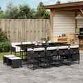 Gartenmöbel Essgruppe Gartengarnitur Sitzgruppe 13tlg Schwarz Poly Rattan vidaXL