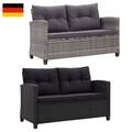 2-Sitzer-Sofa mit Kissen Poly Rattan Lounge Gartensofa Gartenbank Sitzbank Couch