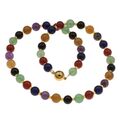 Kette mit Edelstein Perlen bunt 8 mm Lapislazuli Amethyst Jade Onyx Aventurin