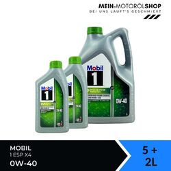 Mobil 1 ESP X4 0W-40 Mercedes MB 229 VW 511 00 Porsche 5+2 Liter = 7 Liter