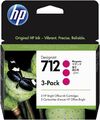 HP 712 3er-Pack Magenta 29 ml Original Druckerpatrone (3ED78A) - MHD 02/2025