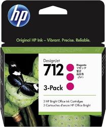 HP 712 3er-Pack Magenta 29 ml Original Druckerpatrone (3ED78A) - MHD 02/2025