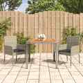 Gartenmöbel Essgruppe Gartengarnitur 5-tlg. mit Kissen Grau Poly Rattan vidaXL