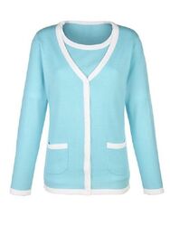 Twinset 2 tlg Strickjacke Strickshirt Jacke Shirt blau 54