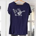 TRUE RELIGION Damen T-Shirt Größe L in dunkelblau mit tollem Pailletten Print