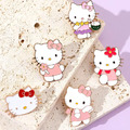 5er Set Hello Kitty Pin Anstecker Kitty weiß Emaille Brosche Sanrio Figuren Geschenk