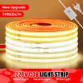 220V 230V COB LED Streifen Leiste Band Stripe Lichtschlauch Lichterkette Dimmbar