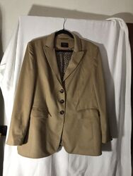 Basler Damen Blazer Neu Gr 46 AzA 62 100% Kamel Wolle Piacenza Italy