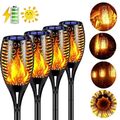 4x LED Solarleuchte Garten Beleuchtung Solar Fackel Lampe Leuchte Flamme Licht