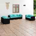 Garten Lounge Set Kissen Gartenmöbel Sofa Garnitur Sitzgruppe Poly Rattan vidaXL