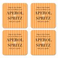 Interluxe LED Untersetzer 4er Set - Solange der Strohhalm Aperol Spritz Spruch