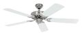 Deckenventilator Chrom gebürstet & Weiß 132 cm Classic Royal Deckenlüfter flach