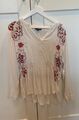 DESIGUAL Hemd-Bluse Damen Gr. DE 42 weiß-rot Casual-Look