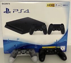 Sony PlayStation 4 Slim 500GB Spielkonsole Schwarz CUH-2216A OVP | 2 Controller