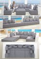 %% U-FORM 6tlg MODULARES SOFA WOHNLANDSCHAFT STOFF KUNSTLEDER SESSEL HOCKER