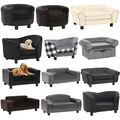 Luxus Hundesofa Hundecouch Kunstleder Katzen Sofa Hundebett Haustier mit Kissen