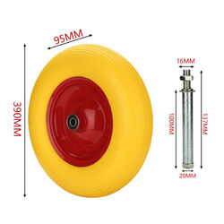 Schubkarrenrad Vollgummi mit Achse Ersatzrad Rad Reifen 4.80/4.00-8 390 mm PU