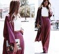 ZARA Jacquard Satin Kimono Mantel Jacke Schleife Silky Jacket Coat purple