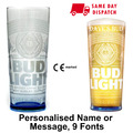 Personalisiertes Budweiser Bud Light Lager 1 Pint Glas Neu 20oz Nukleiert Graviert