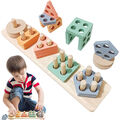 Montessori Spielzeug 1 2 3 4 Jahr, Holzpuzzle Sortierspiel Lernspiel Kinder Baby