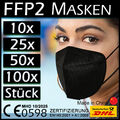 FFP2 Maske schwarz weiß 5x 10x 20x 50x 100x Stück Masken EU CE Atemschutzmasken