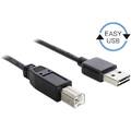 Delock USB-Kabel USB 2.0 USB-A Stecker, USB-B Stecker 3.00 m Schwarz beidseitig