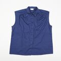 eterna Damen Hemd / Bluse Gr. 46 blau Ärmellos Kentkragen Hemdbluse unifarben