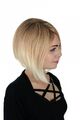 Damen Ombré Weiß-blond Bob kurzhaar-Perücke mit 3 -farb-coloration Strähnen C533