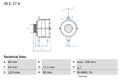 BOSCH Lichtmaschine Generator Lima 0 986 031 340 +52.36€ Pfand für FIAT 600 90