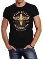 Neverless® Herren T-Shirt Surfing Motiv Vintage Effekt Palm Beach California