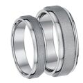 Seine & ihre passenden Ringe Titan Satin Look Design Hochzeitsbänder 5&7 mm