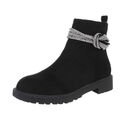 Flache Stiefeletten Damenschuhe 2094 Ital-design In Schwarz