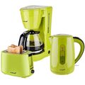 KORONA Frühstücksset Küchenset Kaffeemaschine + Toaster + Wasserkocher Grün