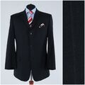 Herren schwarz gestreifter Blazer 42R UK Größe S.OLIVER Wolle Sportmantel Jacke