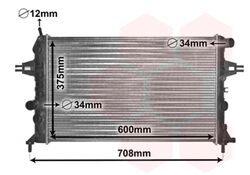 VAN WEZEL Motorkühler Wasserkühler 37002296 für OPEL ASTRA ZAFIRA CC CLASSIC T98