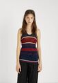 ISABEL MARANT ÉTOILE Dully Striped Sweater Tank Top Blue Knit Crochet...