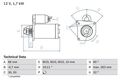 BOSCH Starter 12V Für RENAULT VOLVO OPEL MITSUBISHI VAUXHALL 11 19 I 0986013200