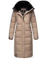 Warme Damen Winter Jacke Winterjacke Parka Stepp Mantel lang Taupe L WN-28 R3-E