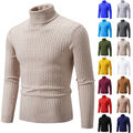 Herren Strick Rollkragen Pullover Strickshirt Pulli Langarmshirt Strickpullover