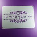 A5 Schablone In Vino Veritas Schriftzug Ornament Wein - BO593