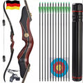 60 Zoll Takedown Recurvebogen 30-50lbs Carbonpfeile Set Bogenschießen Jagdbogen