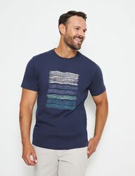 Herren Oberteile T-Shirt / Tee Blau Sommer Baumwolle Kurzarm Grafik Rundhals |