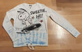 Damen Sweatshirt Princess goes Hollywood Snoopy mit Glitzer XS weiss / hellblau