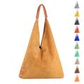 DAMEN XXL LEDER TASCHE SHOPPER Schultertasche Wildleder Velour HOBO REISE URLAUB